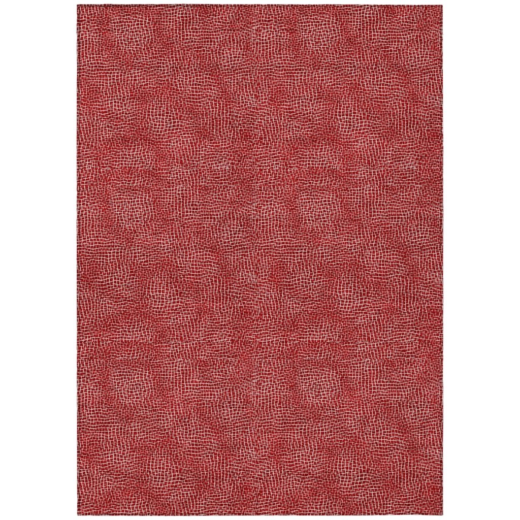 LOOMLAN Rugs Riyala Red Washable Indoor-Outdoor Rug