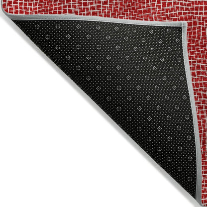 LOOMLAN Rugs Riyala Red Washable Indoor-Outdoor Rug