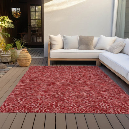 LOOMLAN Rugs Riyala Red Washable Indoor-Outdoor Rug