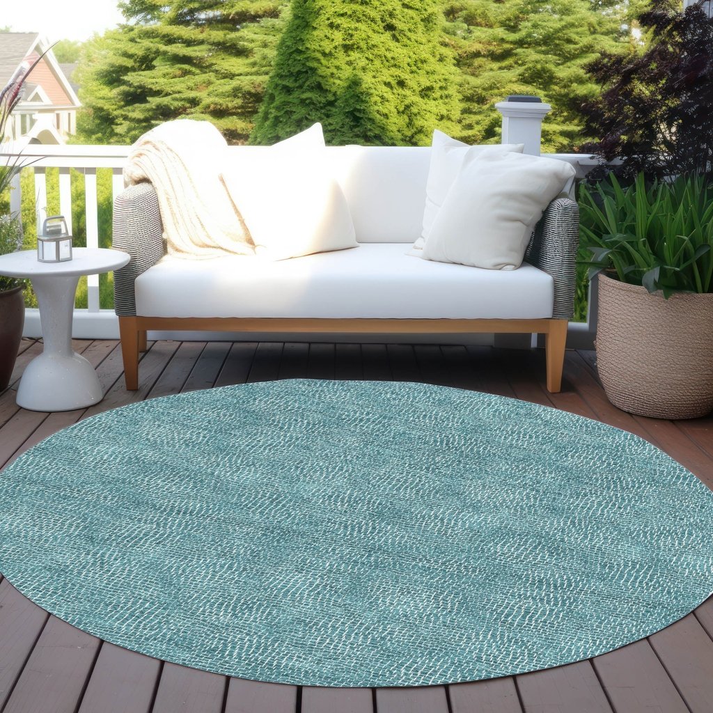 LOOMLAN Rugs Riyala Teal Washable Indoor-Outdoor Rug