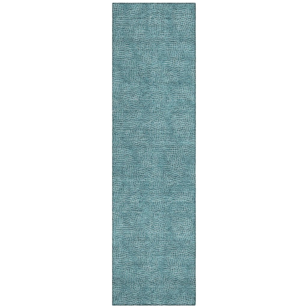 LOOMLAN Rugs Riyala Teal Washable Indoor-Outdoor Rug