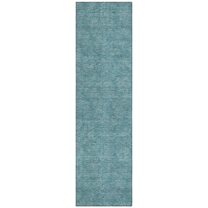 LOOMLAN Rugs Riyala Teal Washable Indoor-Outdoor Rug