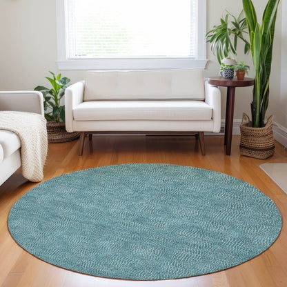 LOOMLAN Rugs Riyala Teal Washable Indoor-Outdoor Rug