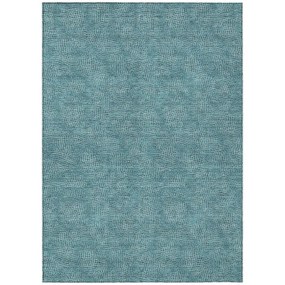 LOOMLAN Rugs Riyala Teal Washable Indoor-Outdoor Rug