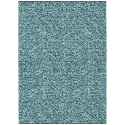 LOOMLAN Rugs Riyala Teal Washable Indoor-Outdoor Rug