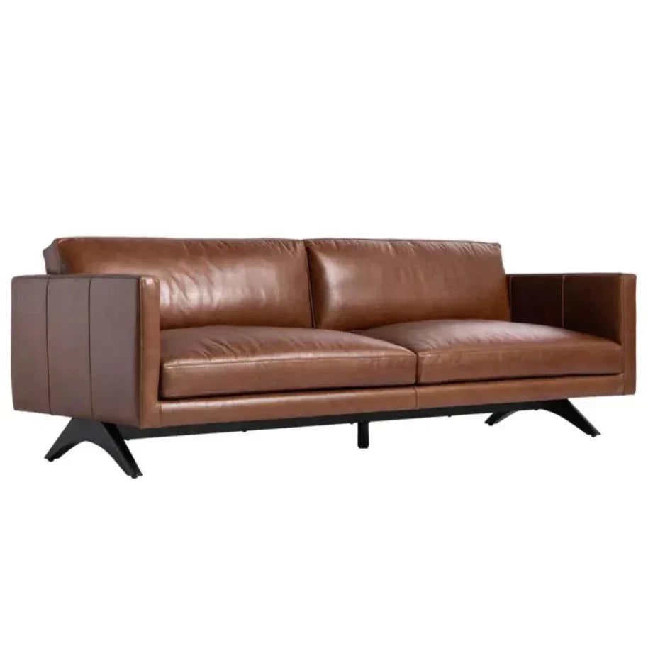 SUNPAN Rogers Leather Stylish Sofa