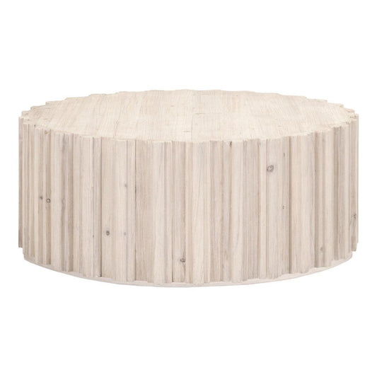 Roma Whitewash Drum Coffee Table Reclaimed Solid Wood - Sideboards and Things Accents_Natural, Brand_Essentials For Living, Color_Natural, Features_Handmade/Handcarved, Features_Reclaimed Wood, Finish_Natural, Finish_Whitewashed, Materials_Reclaimed Wood, Product Type_Coffee Table, Shape_Round, Sustainable, Table Base_Wood, Table Top_Wood, Width_40-50, Wood Species_Pine