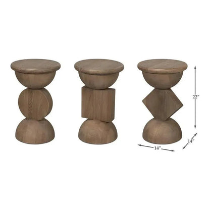 Romeo Natural Wooden Side Tables (Set Of 3) - LOOMLAN - Sarreid - Side Tables