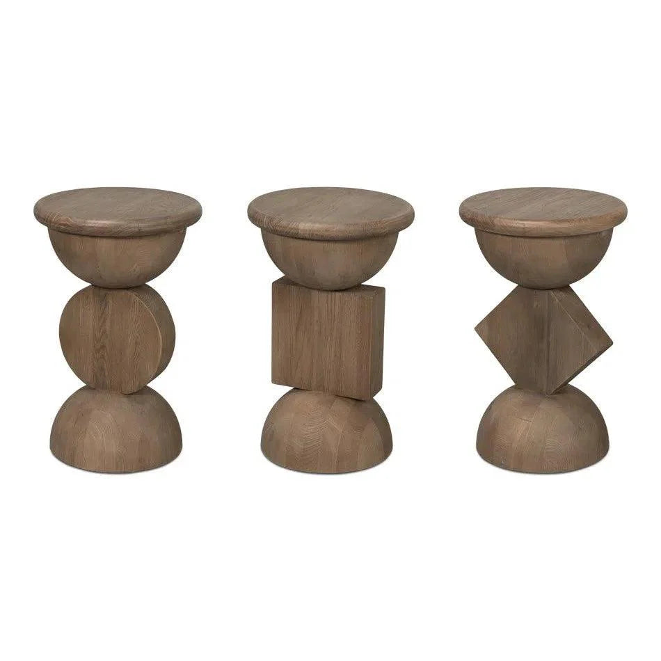 Romeo Natural Wooden Side Tables (Set Of 3) - LOOMLAN - Sarreid - Side Tables