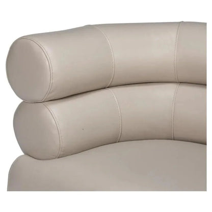 Sarreid Rondo Steel & Leather White Armless Chair