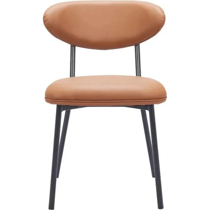 Rorun Wood & Steel Brown Dining Chair 2PC - LOOMLAN - Zuo Modern - Dining Chairs