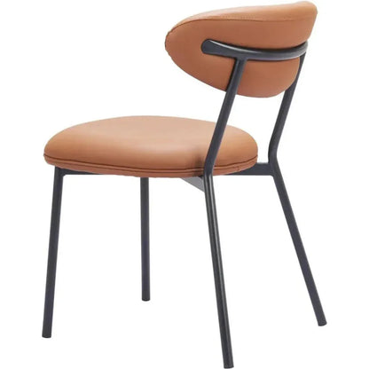 Rorun Wood & Steel Brown Dining Chair 2PC - LOOMLAN - Zuo Modern - Dining Chairs