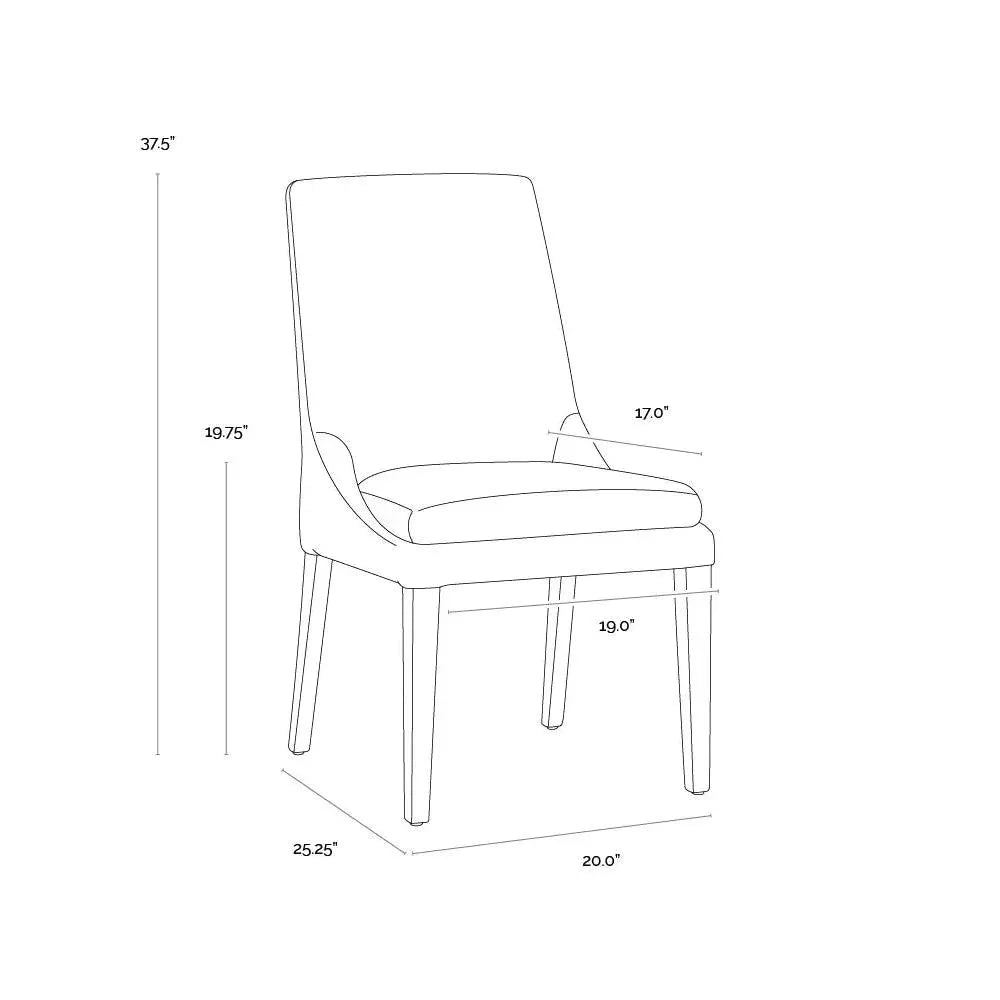 SUNPAN Rosine Dining Chair with Light Brown Legs