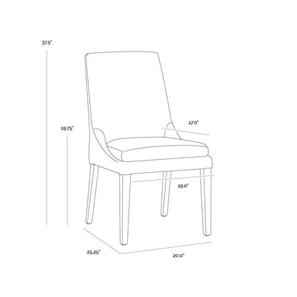 SUNPAN Rosine Dining Chair with Light Brown Legs