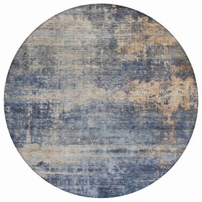 LOOMLAN Rugs Roumiya Blue Washable Indoor-Outdoor Rug