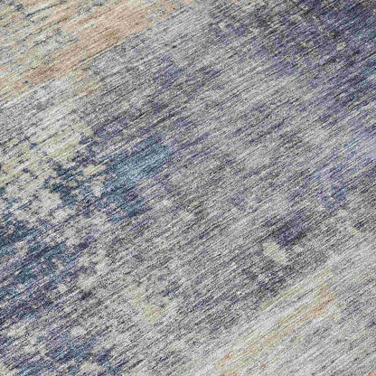LOOMLAN Rugs Roumiya Blue Washable Indoor-Outdoor Rug