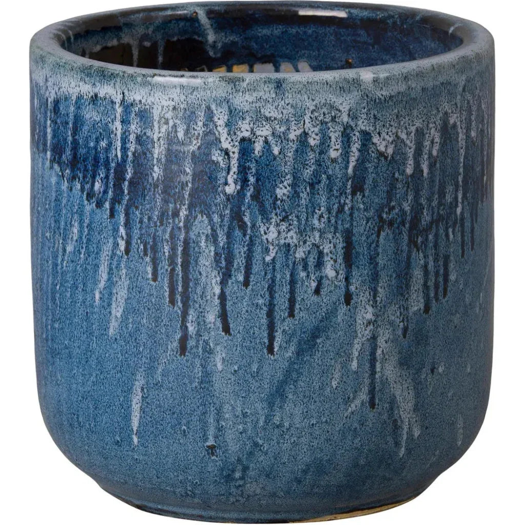 Round Amber Ceramic Planter