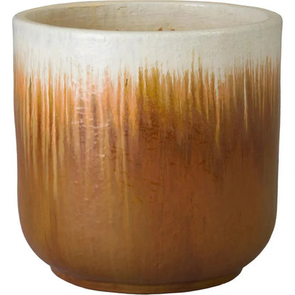 Round Amber Ceramic Planter
