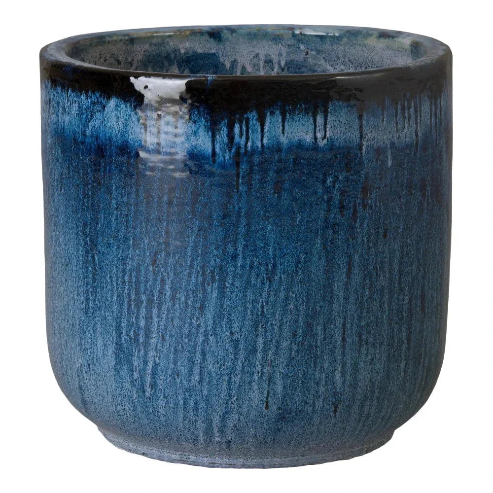 Round Amber Ceramic Planter - LOOMLAN - Emissary - Planters