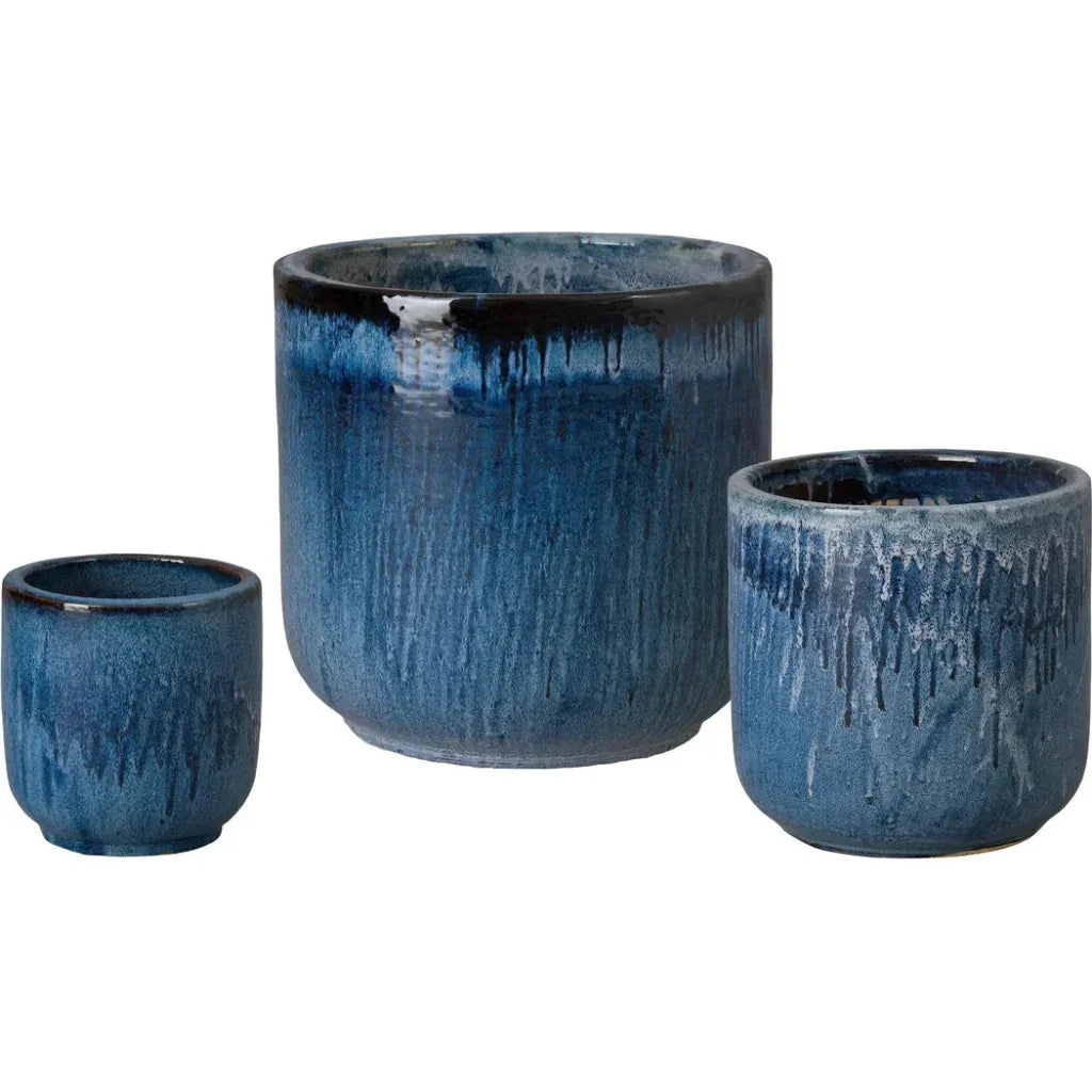 Round Amber Ceramic Planter