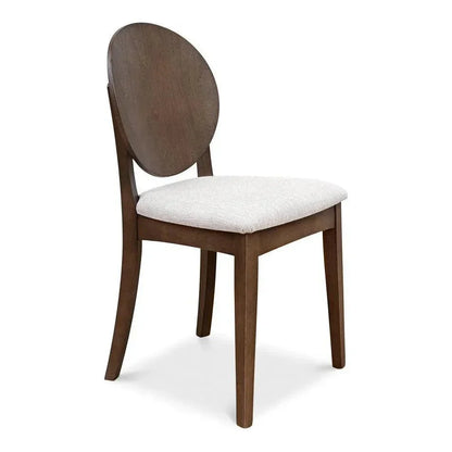 Round Back Side Chair Driftwood Oatmeal - LOOMLAN - Sarreid - Dining Chairs