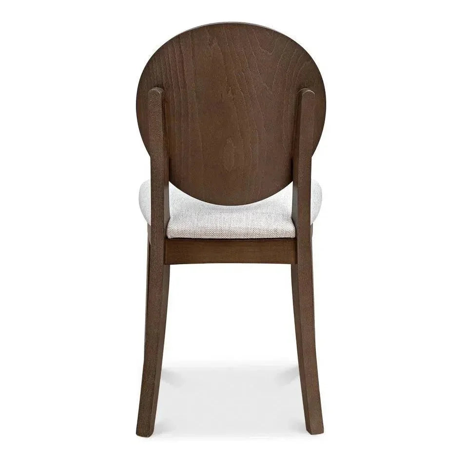 Round Back Side Chair Driftwood Oatmeal - LOOMLAN - Sarreid - Dining Chairs
