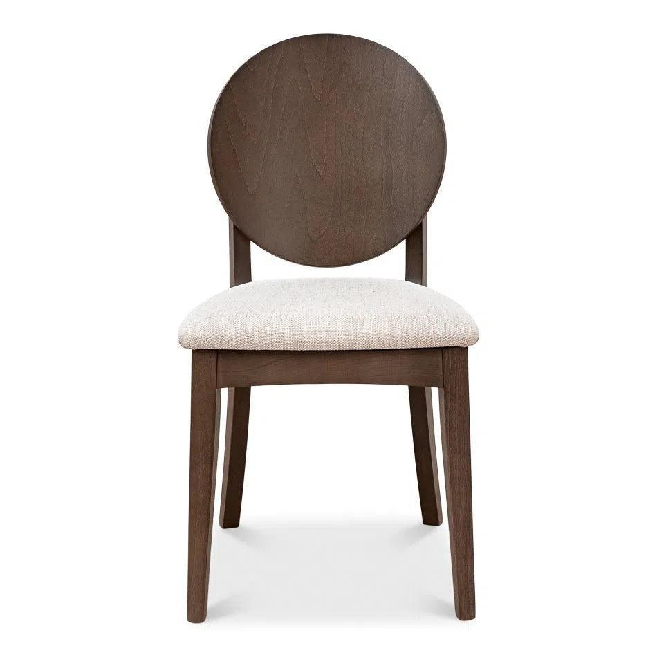 Round Back Side Chair Driftwood Oatmeal - LOOMLAN - Sarreid - Dining Chairs
