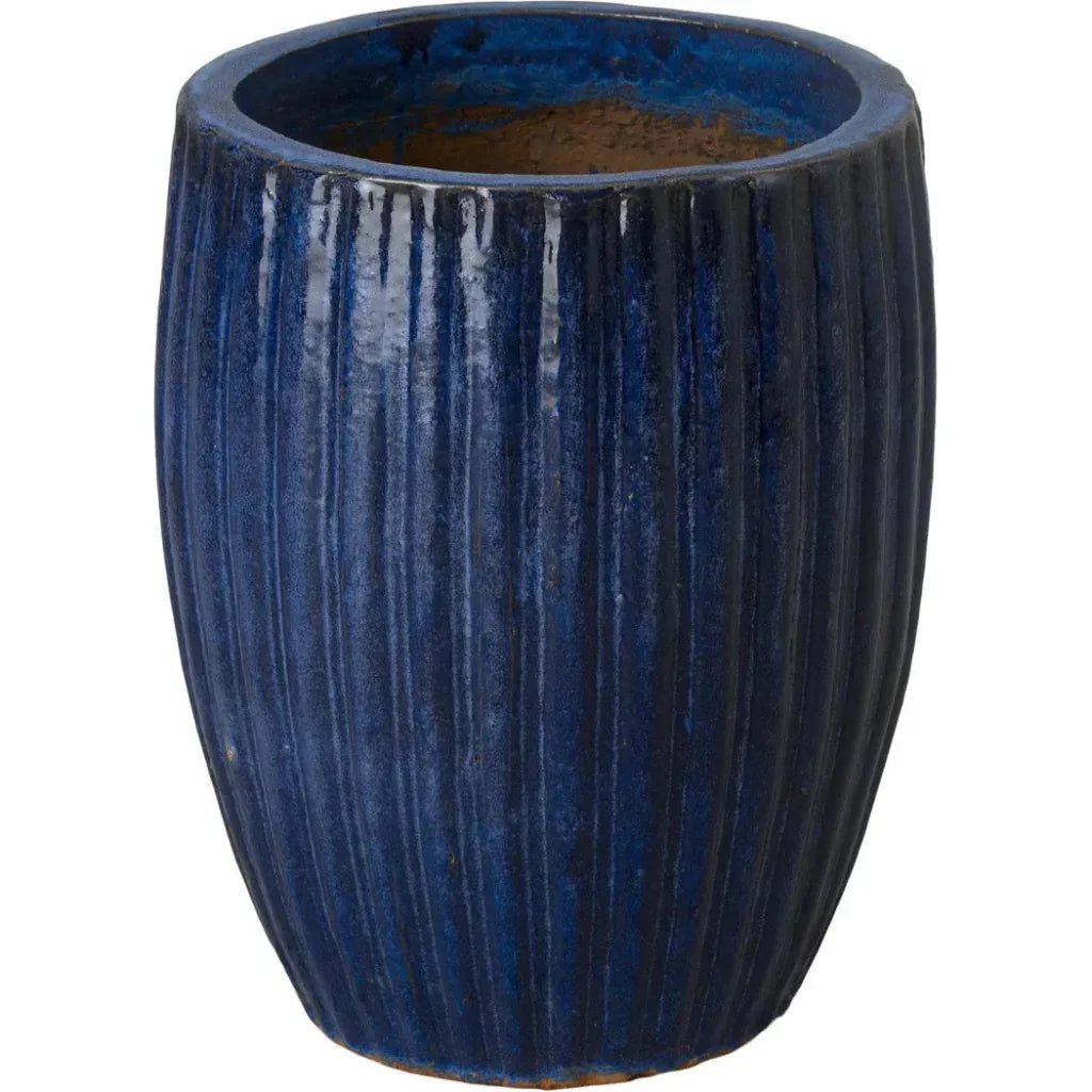 Round Ridge Ceramic Planter
