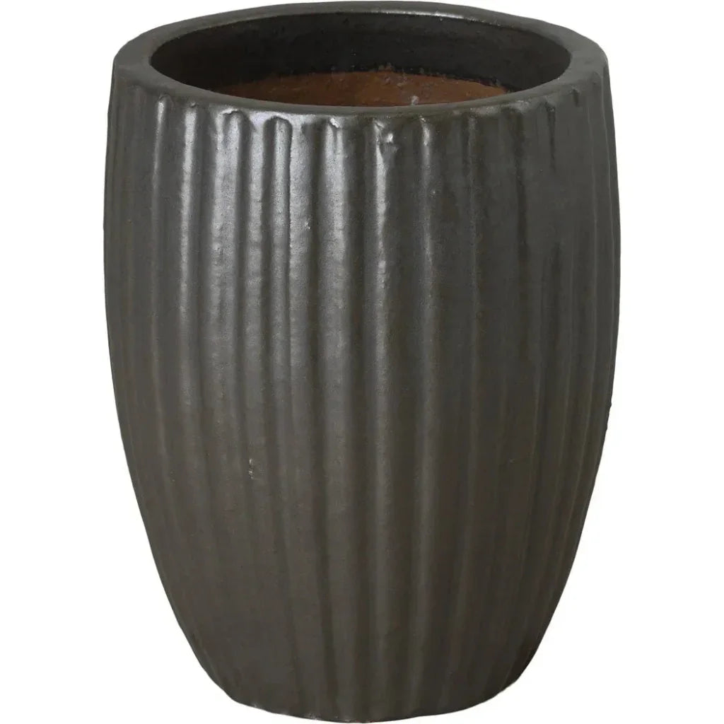 Round Ridge Ceramic Planter - LOOMLAN - Emissary - Planters