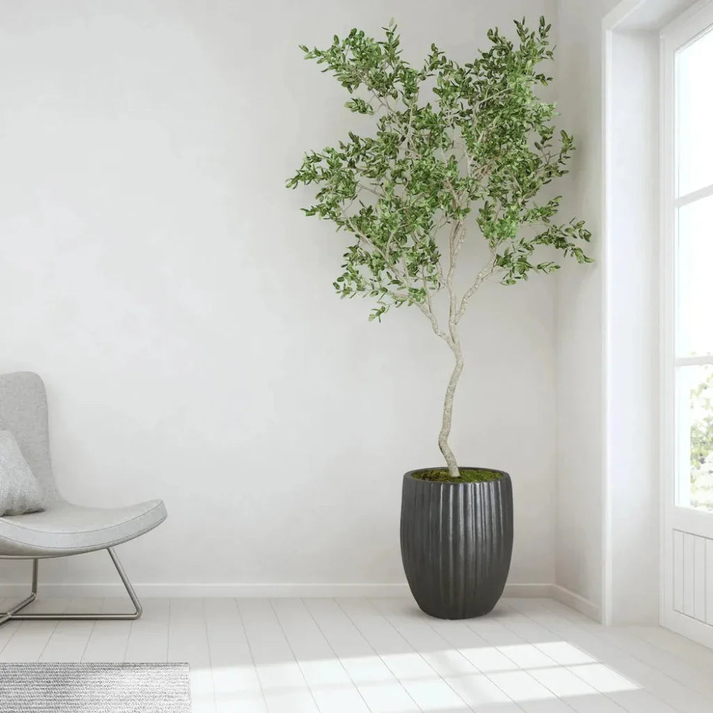 Round Ridge Ceramic Planter - LOOMLAN - Emissary - Planters