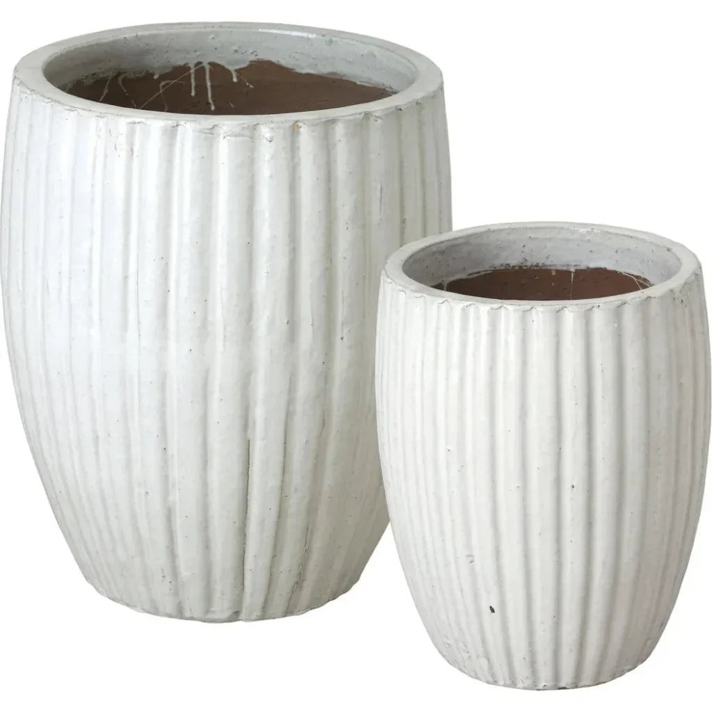 Round Ridge Ceramic Planter