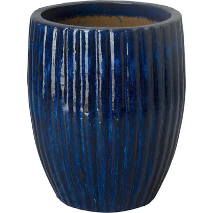 Round Ridge Ceramic Planter