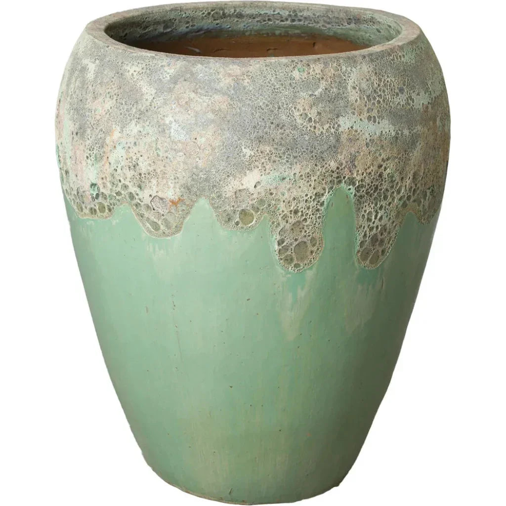 Round Textured Glaze Ceramic Planter
