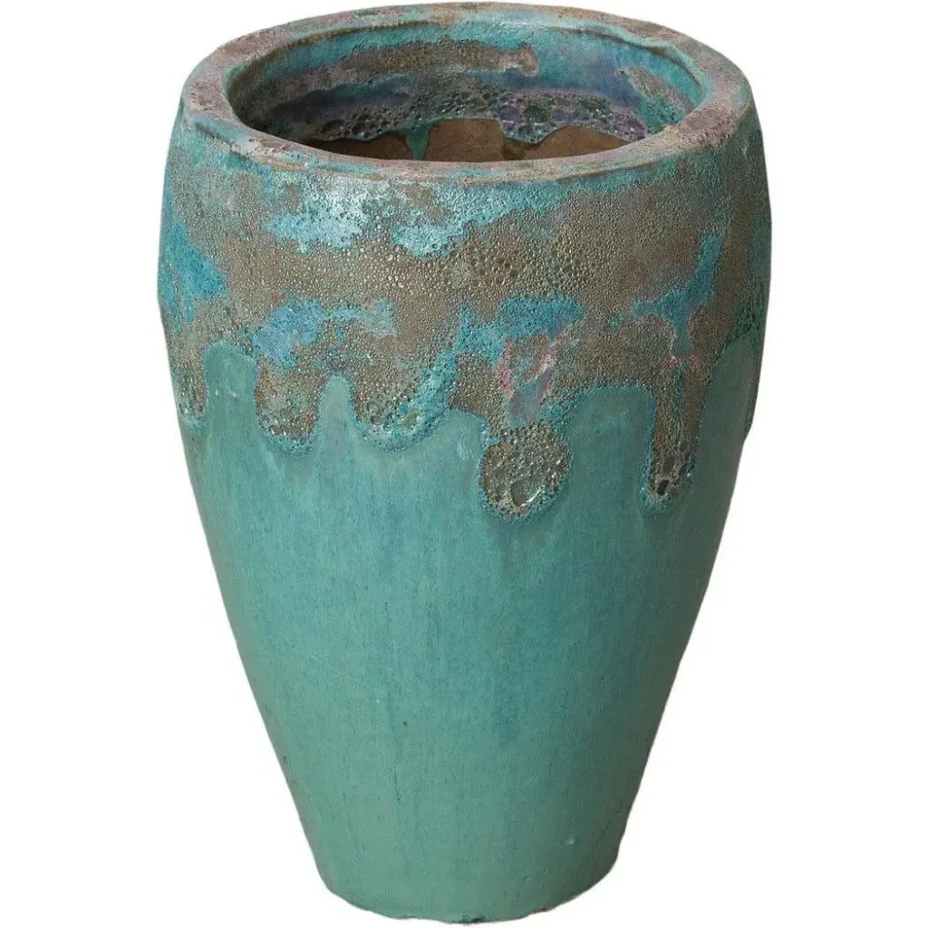 Round Textured Glaze Ceramic Planter