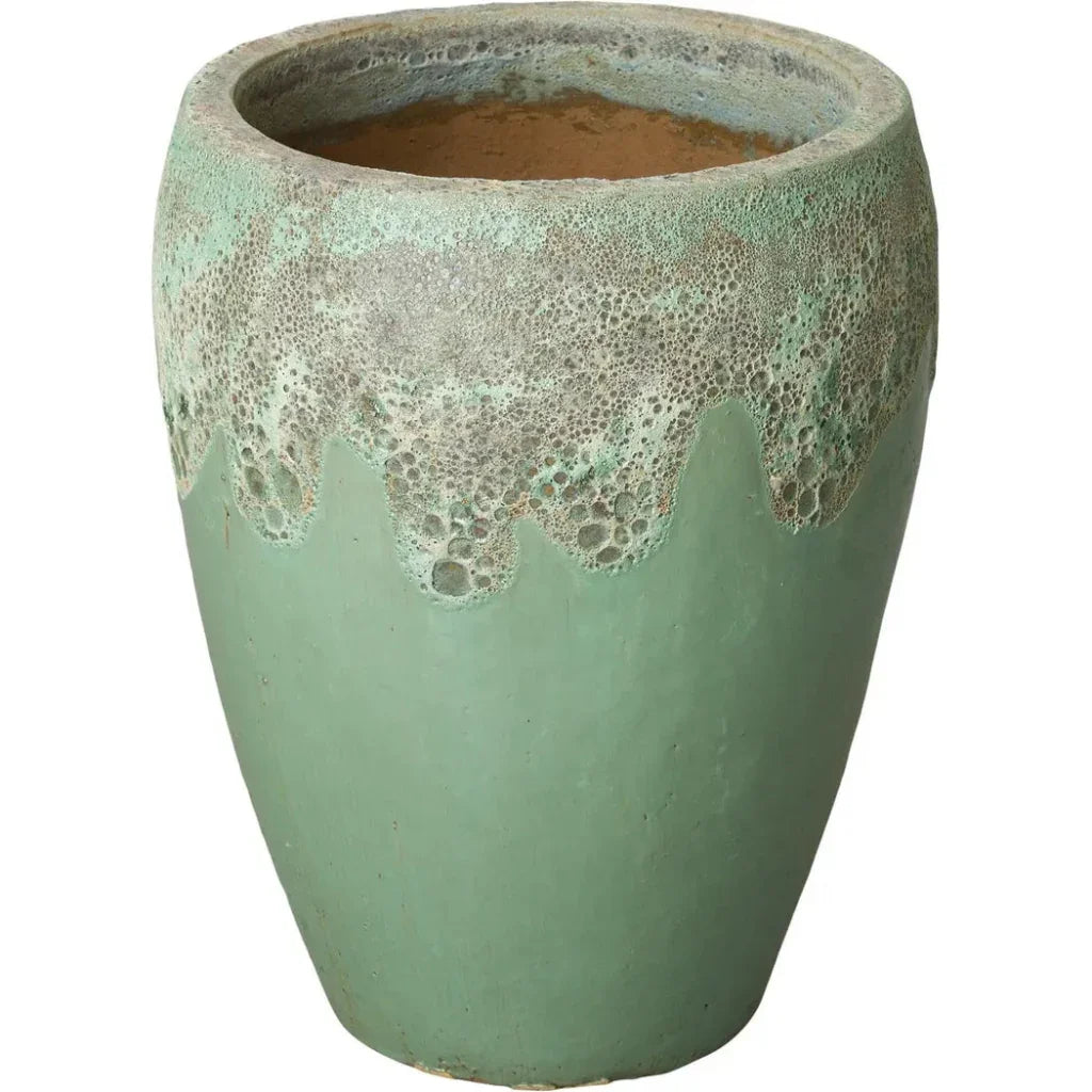 Round Textured Glaze Ceramic Planter