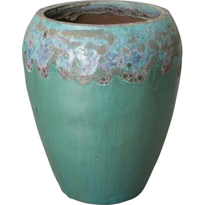 Round Textured Glaze Ceramic Planter