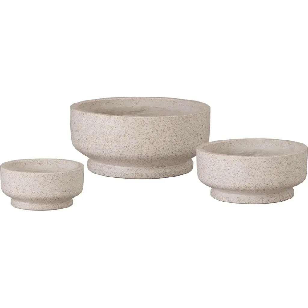 Round Yellow Terrazzo Bowl Planter - LOOMLAN - Planters