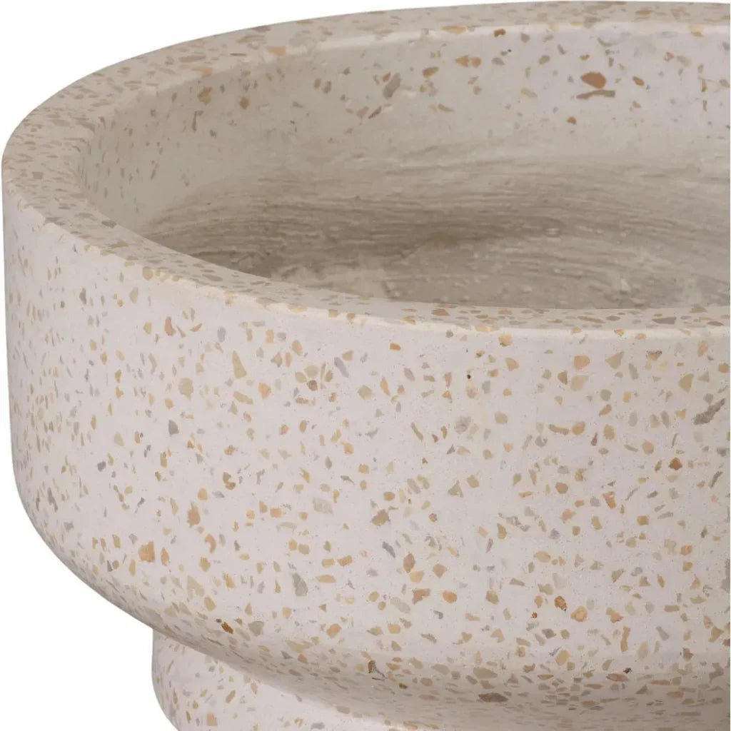 Round Yellow Terrazzo Bowl Planter - LOOMLAN - Planters