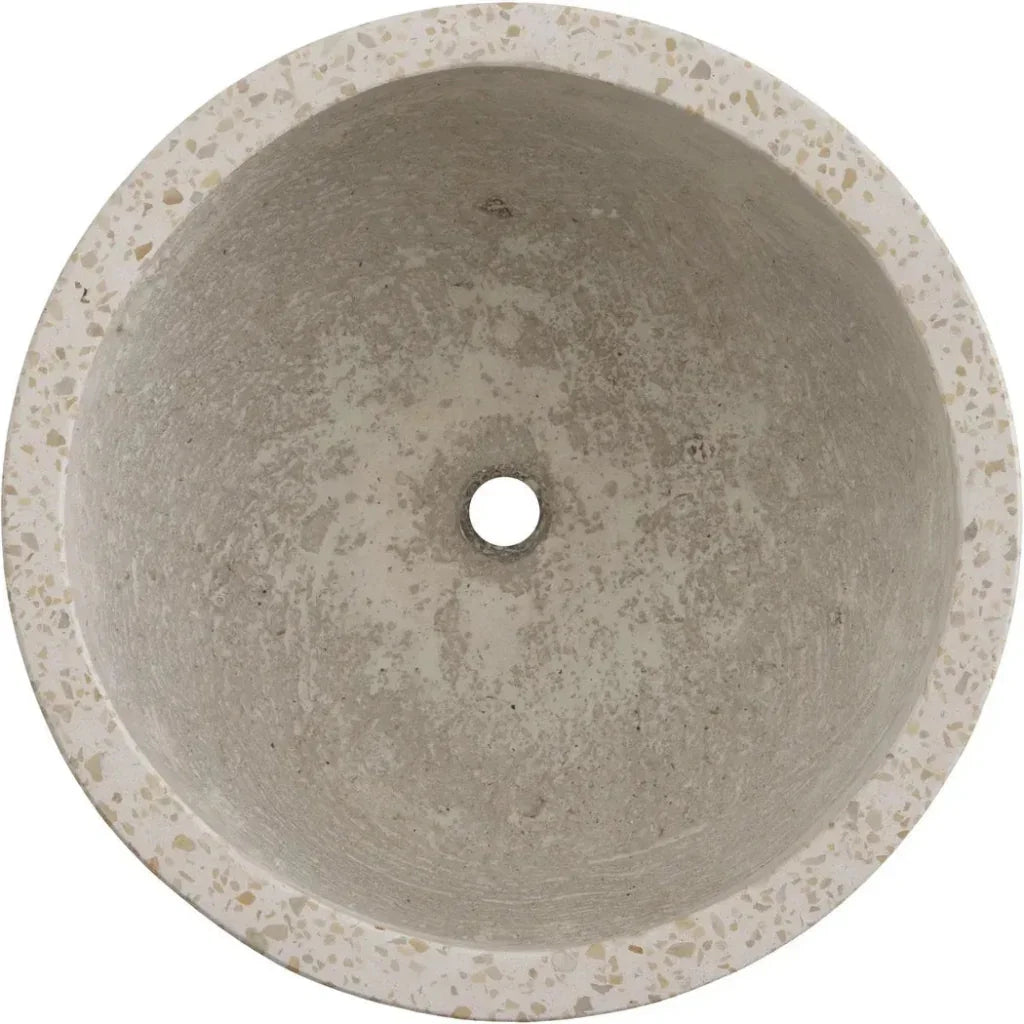 Round Yellow Terrazzo Bowl Planter - LOOMLAN - Planters