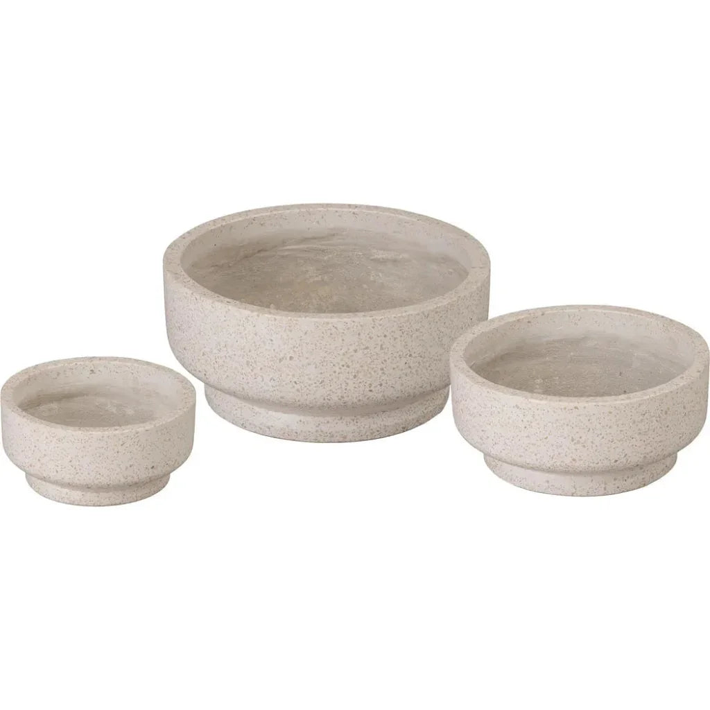 Round Yellow Terrazzo Bowl Planter - LOOMLAN - Planters