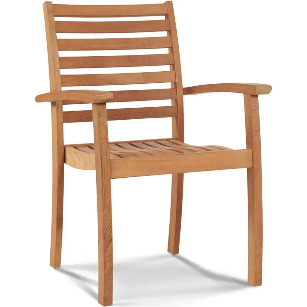Royal Teak Outdoor Stacking Armchair 4PC - LOOMLAN - HiTeak - Outdoor Dining Chairs