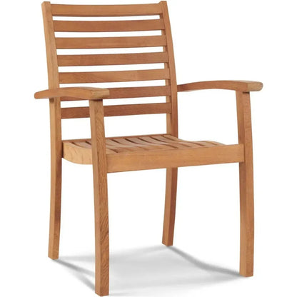 Royal Teak Outdoor Stacking Armchair 4PC - LOOMLAN - HiTeak - Outdoor Dining Chairs