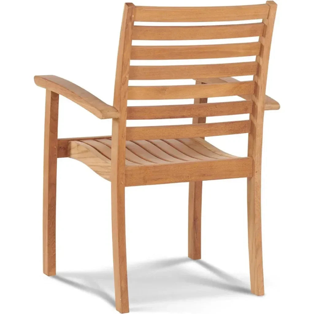 Royal Teak Outdoor Stacking Armchair 4PC - LOOMLAN - HiTeak - Outdoor Dining Chairs