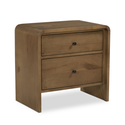 Riley Oak Waterfall Edge Design Nightstand