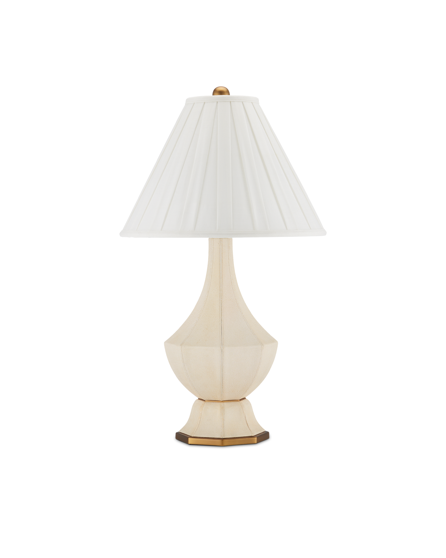 Musetta Leather and Metal Cream Table Lamp