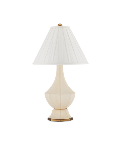 Musetta Leather and Metal Cream Table Lamp