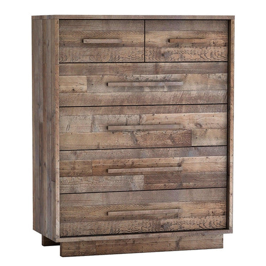 Rustic Brown Reclaimed Solid Wood Frame Nevada 6 Drawer Chest - Sideboards and Things Accents_Natural, Brand_LH Imports, Color_Natural, Features_Repurposed Materials, Finish_Distressed, Finish_Natural, Finish_Rustic, Materials_Reclaimed Wood, Materials_Wood, Wood Species_Pine