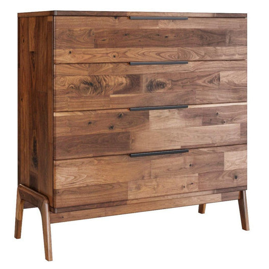 Rustic Brown Solid Wood Frame Remix 4 Drawer Chest - Sideboards and Things Accents_Natural, Brand_LH Imports, Color_Brown, Wood Species_Acacia