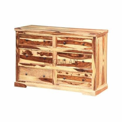 Rustic Farmhouse Double Dresser Chest of Drawers - Sideboards and Things Brand_LOOMLAN Home, Color_Brown, Features_Handmade, Height_30-40, Product Type_Dresser, Width_60-70