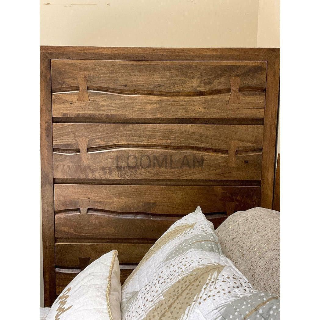 Rustic Live Edge Butterfly Joint Tall Chest of 5 Drawers - Sideboards and Things Brand_LOOMLAN Home, Color_Natural, Features_Live Edge, Height_60-70, Materials_Metal, Materials_Wood, Metal Type_Iron, Product Type_Chest of Drawers, Width_30-40, Wood Species_Mango